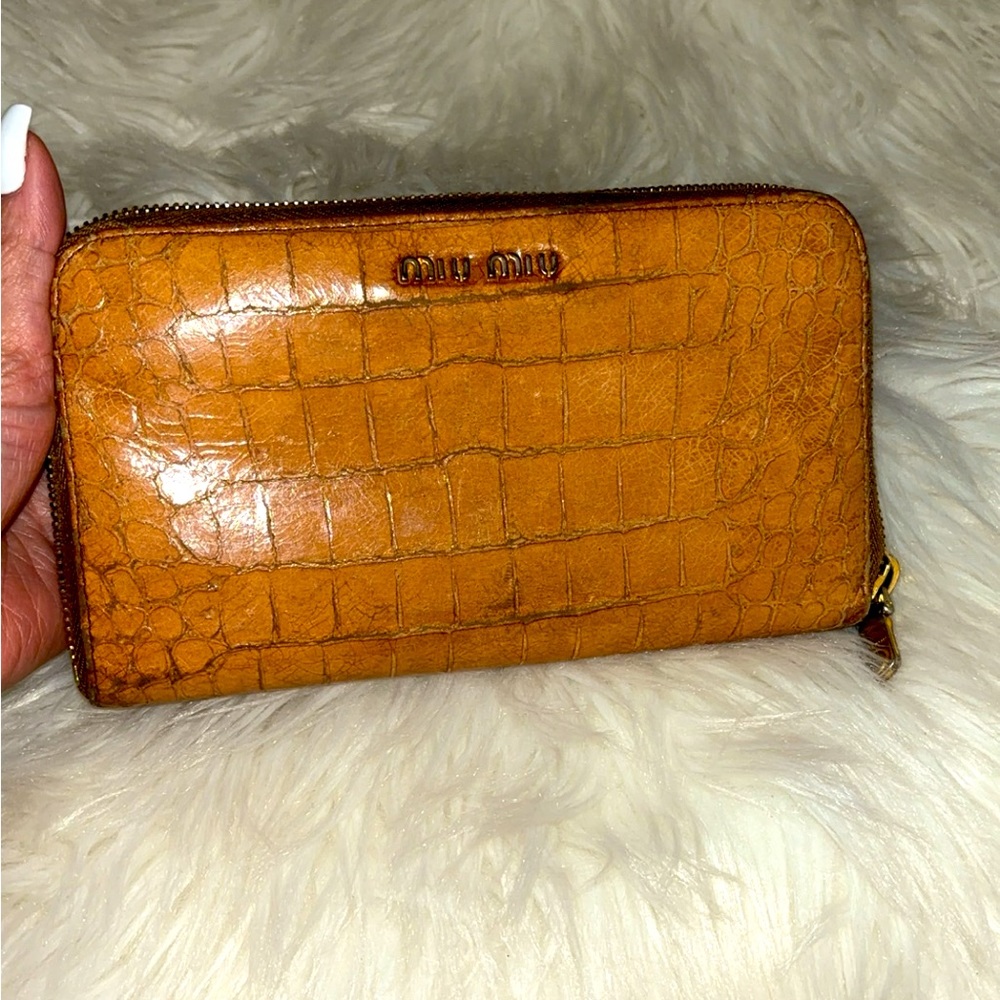 Yellow Miu Miu Long Zip Wallet - image 1